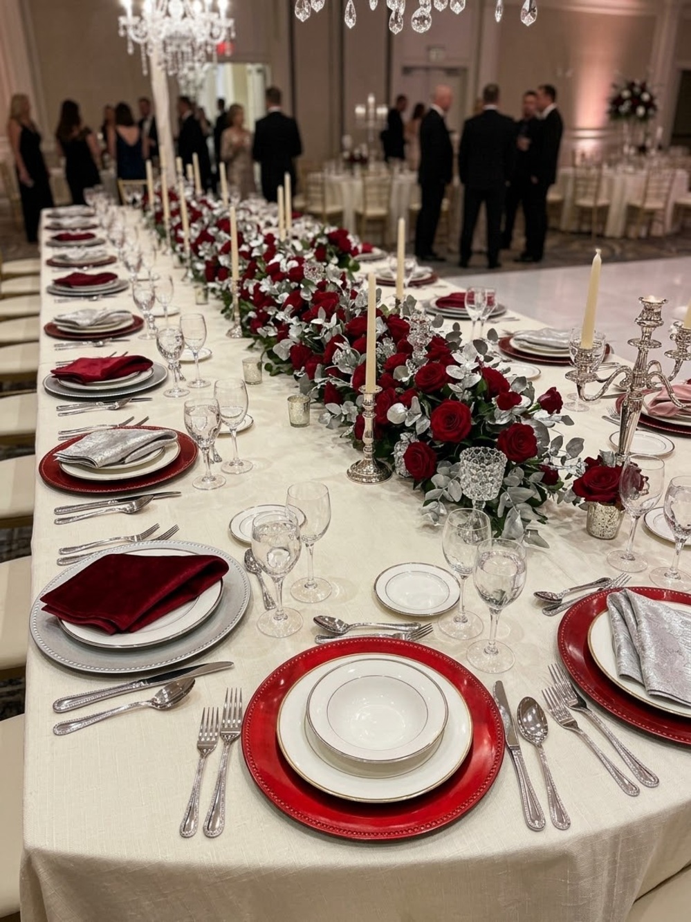 GREENBRIER INTERNATIONAL Red Beaded CHARGER PLATES - 10 count
